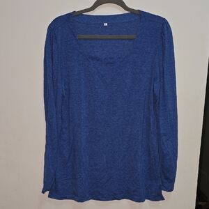 Women's Royal Blue Long Sleeve Tee Size Large Cute!